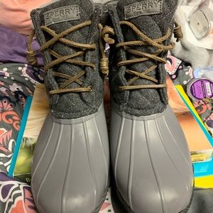 Gray Sperry Duck Boots